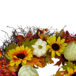 Northlight Sunflowers And Gourds Artificial Thanksgiving Wreath - 26-Inch, Unlit -Northlight Shop northlight vm26536 4 82290.1665433300