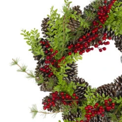 Northlight Frosted Pine Cones And Berries Artificial Christmas Wreath - 18-Inch, Unlit -Northlight Shop northlight vm26540 1 87805.1588357524