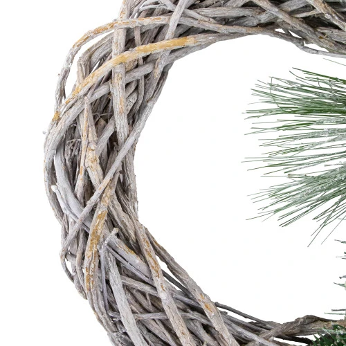 Northlight Frosted Pine Cone And Foliage Artificial Christmas Twig Wreath, 15 Inch, Unlit 5 Northlight Frosted Pine Cone And Foliage Artificial Christmas Twig Wreath, 15 Inch, Unlit - Image 3