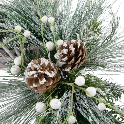 Northlight Frosted Pine Cone And Foliage Artificial Christmas Twig Wreath, 15 Inch, Unlit 4 Northlight Frosted Pine Cone And Foliage Artificial Christmas Twig Wreath, 15 Inch, Unlit - Image 2
