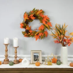 Northlight Leaves, Pinecones And Berries Artificial Fall Harvest Wreath, 24-Inch, Unlit 10 Northlight Leaves, Pinecones And Berries Artificial Fall Harvest Wreath, 24-Inch, Unlit -Northlight Shop northlight vm37826 styled 2 47128.1684501509