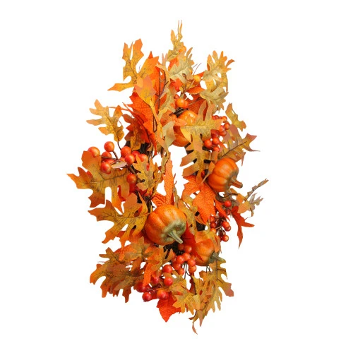 Northlight Autumn Leaves, Pumpkins And Berries Artificial Thanksgiving Wreath, 22-Inch, Unlit 4 Northlight Autumn Leaves, Pumpkins And Berries Artificial Thanksgiving Wreath, 22-Inch, Unlit - Image 2