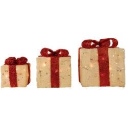 Northlight Set Of 3 Lighted Cream Gift Boxes Outdoor Christmas Decorations 10" 9 Northlight Set Of 3 Lighted Cream Gift Boxes Outdoor Christmas Decorations 10" -Northlight Shop northlight y15962 3 73805.1679418488