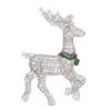 Northlight 25.5" Silver And Green Lighted Prancing Reindeer Christmas Outdoor Decoration