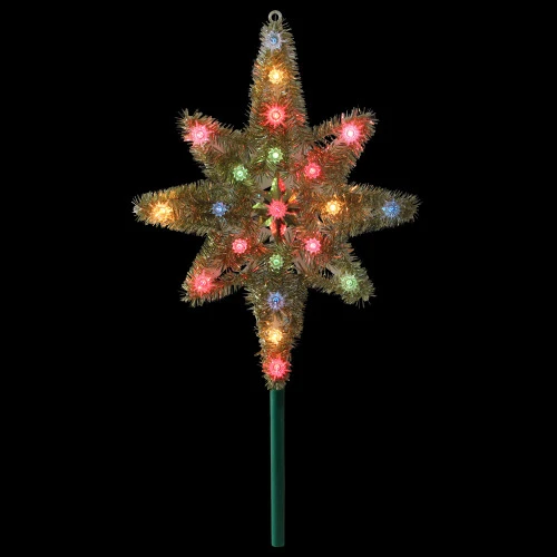 Northlight 21" Lighted Gold Star Of Bethlehem Christmas Tree Topper - Multicolor Lights 4 Northlight 21" Lighted Gold Star Of Bethlehem Christmas Tree Topper - Multicolor Lights - Image 2