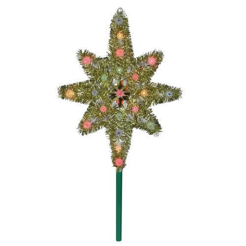Northlight 21" Lighted Gold Star Of Bethlehem Christmas Tree Topper - Multicolor Lights 3 Northlight 21" Lighted Gold Star Of Bethlehem Christmas Tree Topper - Multicolor Lights
