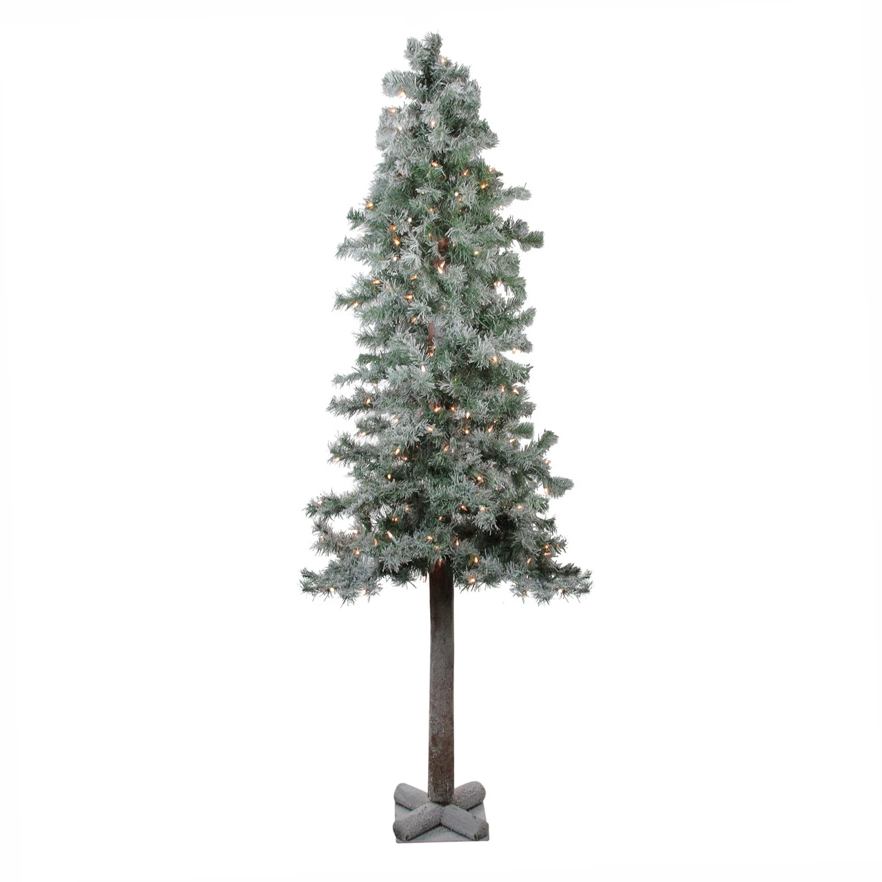 Northlight 6' Lightly Flocked Glittered Woodland Alpine Artificial Christmas Tree - Clear Lights 3 Northlight 6' Lightly Flocked Glittered Woodland Alpine Artificial Christmas Tree - Clear Lights