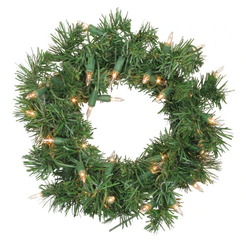 Northlight Pre-Lit Deluxe Windsor Pine Artificial Christmas Wreath - 10-Inch, Clear Lights 3 Northlight Pre-Lit Deluxe Windsor Pine Artificial Christmas Wreath - 10-Inch, Clear Lights