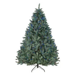 Northlight 7.5' Pre-Lit Medium Blue Spruce Artificial Christmas Tree - Multicolor LED Lights