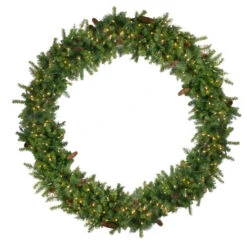Northlight Pre-Lit Dakota Pine Artificial Christmas Wreath, 72-Inch, Warm White LED Lights
