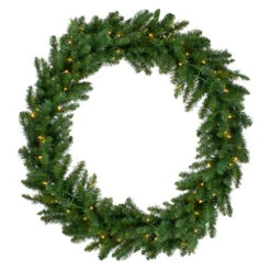 Northlight Pre-Lit Buffalo Fir Commercial Artificial Christmas Wreath - 5 Ft, Warm White LED Lights