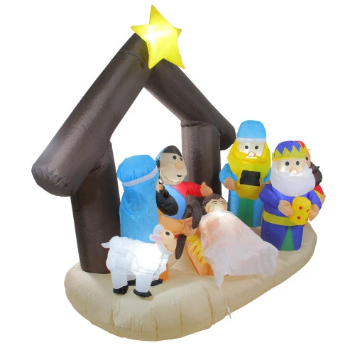 Northlight 5.5' Inflatable Nativity Scene Lighted Christmas Outdoor Decoration 4 Northlight 5.5' Inflatable Nativity Scene Lighted Christmas Outdoor Decoration - Image 2