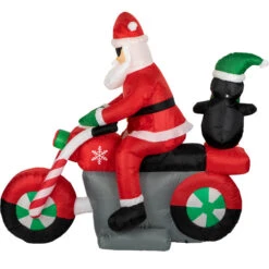 Northlight 5' Inflatable Lighted Santa And Penguin On Motorcycle Outdoor Christmas Decoration -Northlight Shop northlight zg15623 3 09428.1655832280