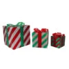 Northlight Set Of 3 Red And Green Striped Gift Boxes Outdoor Christmas Decorations 8" G -Northlight Shop northlight zg15690 64396.1588415666