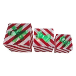 Northlight Set Of 3 Red And White Striped Gift Box Outdoor Christmas Decor -Northlight Shop northlight zg15692 2 01198.1665087795