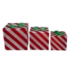 Northlight Set Of 3 Red And White Striped Gift Box Outdoor Christmas Decor -Northlight Shop northlight zg15692 29619.1665087795