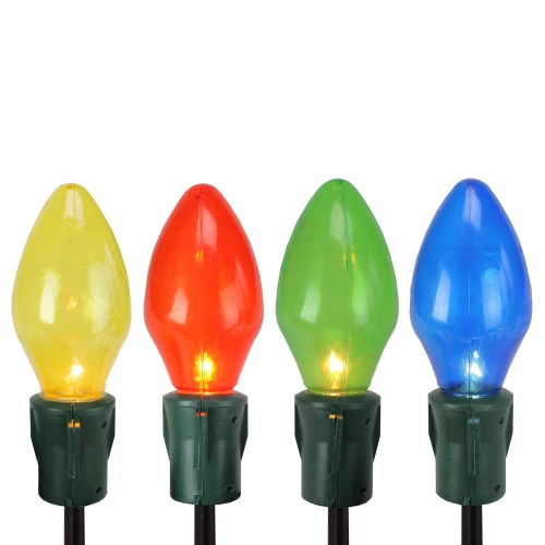 Northlight Set Of 4 Lighted Multi-Color Jumbo C7 Bulb Christmas Pathway Marker Lawn Stakes 3 Northlight Set Of 4 Lighted Multi-Color Jumbo C7 Bulb Christmas Pathway Marker Lawn Stakes
