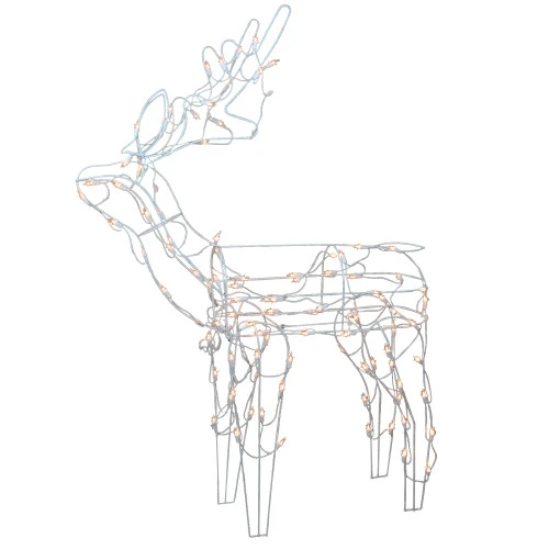 Northlight 48" Pre-Lit Clear Standing Reindeer Christmas Outdoor Decor 3 Northlight 48" Pre-Lit Clear Standing Reindeer Christmas Outdoor Decor