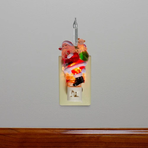 Northlight 7" Santa Claus In Chimney Christmas Bubble Night Light 4 Northlight 7" Santa Claus In Chimney Christmas Bubble Night Light - Image 2