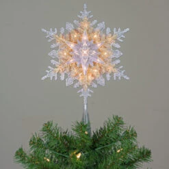 Northlight 13.5" Lighted Gold And Silver 3 Layer Snowflake Christmas Tree Topper - Clear Lights -Northlight Shop northlightct 74 824 107 4 18695.1665611044