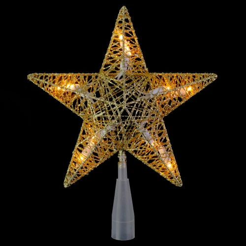 Northlight 9.5" Lighted 5 Point Gold Wire Star Christmas Tree Topper - Clear Lights 5 Northlight 9.5" Lighted 5 Point Gold Wire Star Christmas Tree Topper - Clear Lights - Image 3