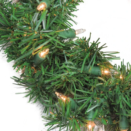 Northlight Pre-Lit Deluxe Windsor Pine Artificial Christmas Wreath - 10-Inch, Clear Lights 4 Northlight Pre-Lit Deluxe Windsor Pine Artificial Christmas Wreath - 10-Inch, Clear Lights - Image 2