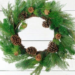 Northlight Pine Cones And Needles Artificial Christmas Wreath - 24-Inch, Unlit -Northlight Shop northlightvm02190 25442.1636546338