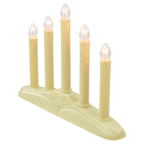 Northlight 14.5" Ivory 5-Lights Christmas Chandelier On Holly Berry And Bell Base Candle Lamp 7 Northlight 14.5" Ivory 5-Lights Christmas Chandelier On Holly Berry And Bell Base Candle Lamp - Image 5