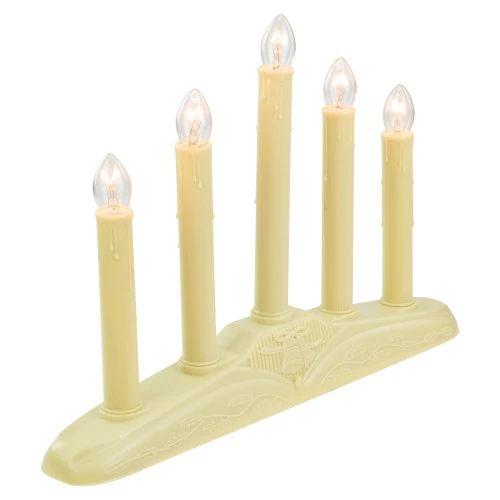 Northlight 14.5" Ivory 5-Lights Christmas Chandelier On Holly Berry And Bell Base Candle Lamp 5 Northlight 14.5" Ivory 5-Lights Christmas Chandelier On Holly Berry And Bell Base Candle Lamp - Image 3