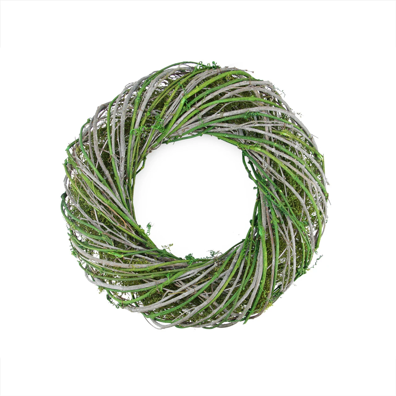 Northlight Moss Twig Artificial Wreath, Green And White 14-Inch 3 Northlight Moss Twig Artificial Wreath, Green And White 14-Inch