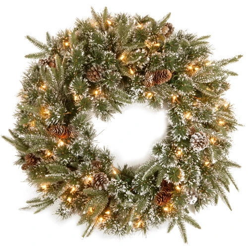 Christmas Central Pre-Lit Liberty Pine Artificial Christmas Wreath, 24-Inch, Clear Lights 3 Christmas Central Pre-Lit Liberty Pine Artificial Christmas Wreath, 24-Inch, Clear Lights