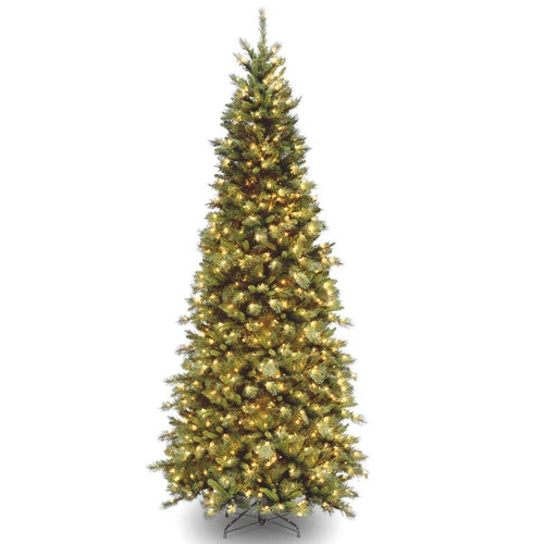 Christmas Central 9’ Pre-Lit Slim Tiffany Fir Artificial Christmas Tree, White Lights 3 Christmas Central 9’ Pre-Lit Slim Tiffany Fir Artificial Christmas Tree, White Lights