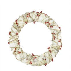 Northlight Pre-Lit Berry Artificial Christmas Wreath - 18-Inch, Clear Lights