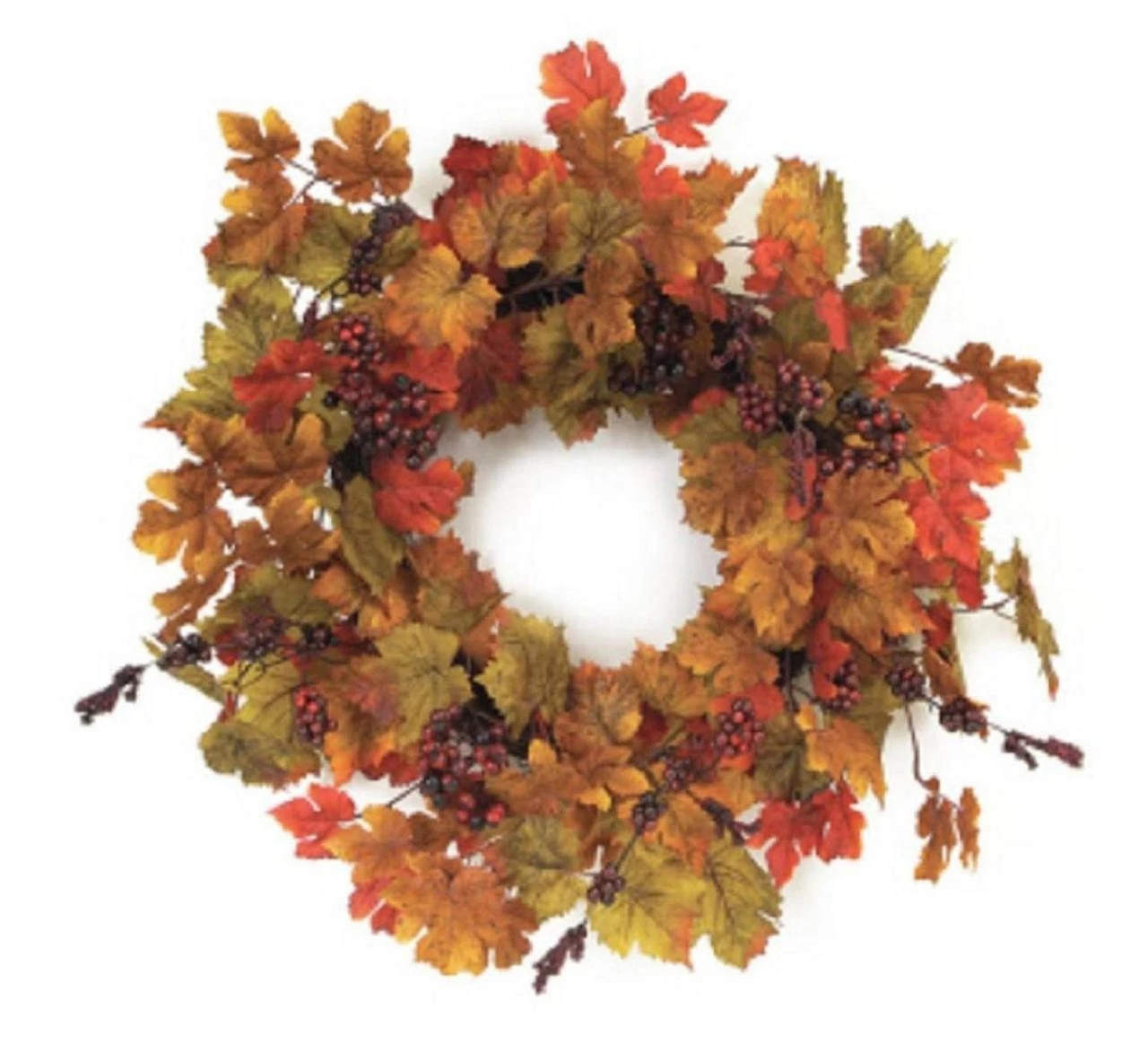 Melrose Green And Yellow Maple Leaves Artificial Spring Wreath - 24-Inch, Unlit 3 Melrose Green And Yellow Maple Leaves Artificial Spring Wreath - 24-Inch, Unlit