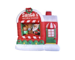 60" Inflatable Lighted Santa Claus Workshop Christmas Outdoor Decor