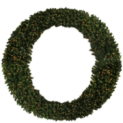 8' Pre-Lit Deluxe Windsor Pine Commercial Size Artificial Christmas Wreath - Clear Lights 3 8' Pre-Lit Deluxe Windsor Pine Commercial Size Artificial Christmas Wreath - Clear Lights