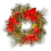 Red Poinsettia Artificial Christmas Wreath - 24-Inch, Unlit -Northlight Shop rac 14131w24 55299.1587644107