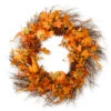 Maple Leaf And Pumpkins Artificial Autumn Wreath - 28-Inch, Unlit