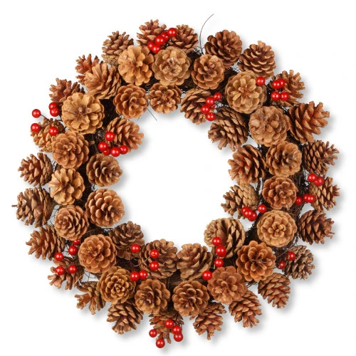 Pinecone Artificial Wreath - 20-Inch, Unlit 3 Pinecone Artificial Wreath - 20-Inch, Unlit