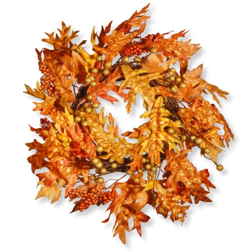 Christmas Central Maple Leaf And Berry Artificial Wreath - 24-Inch, Unlit 3 Christmas Central Maple Leaf And Berry Artificial Wreath - 24-Inch, Unlit