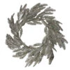 Green And Silver Glittered Pine Artificial Christmas Wreath - 22-Inch, Unlit 2 Green And Silver Glittered Pine Artificial Christmas Wreath - 22-Inch, Unlit -Northlight Shop raz w380687 68324.1587644033