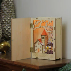 Roman 8.25" Beige And Red LED Lighted Cut Merry Christmas Book Tabletop Decoration -Northlight Shop roman20131468 3 67856.1587644956