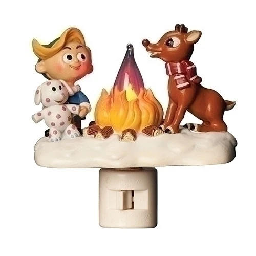 Roman 4.5" Rudolph The Red-Nosed Reindeer Campfire Christmas Night Light 3 Roman 4.5" Rudolph The Red-Nosed Reindeer Campfire Christmas Night Light