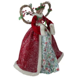 Roman Set Of 2 Beige And Red Holly Floral Dress Angel Christmas Tree Toppers 17" 11 Roman Set Of 2 Beige And Red Holly Floral Dress Angel Christmas Tree Toppers 17" -Northlight Shop roman 132036 a 3 81286.1588405991