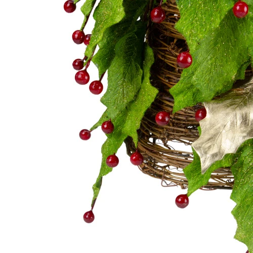 Roman 1.5' Slim Twas Night Red Holly Berry And Leaf Artificial Christmas Cone Tree - Unlit 6 Roman 1.5' Slim Twas Night Red Holly Berry And Leaf Artificial Christmas Cone Tree - Unlit - Image 4