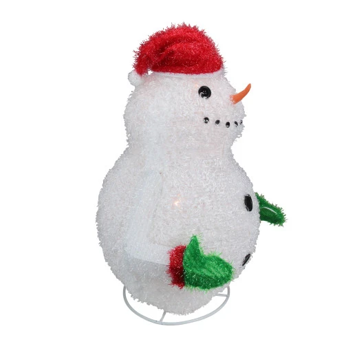 24" Pre-Lit Red And White Snowman Outdoor Christmas Yard Decor 4 24" Pre-Lit Red And White Snowman Outdoor Christmas Yard Decor - Image 2