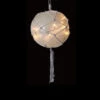 11.5" Off-White Ball With Macrame Rope Lighted Outdoor Christmas Decoration - White Wire