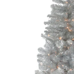Northlight 4.5' Pre-Lit Silver Metallic Tinsel Artificial Christmas Tree - Clear Lights -Northlight Shop ujtryghhxvsevo9cwy7fqqow7ru76a7d 84349.1588356648