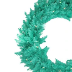 Pre-Lit Teal Green Ashley Spruce Artificial Christmas Wreath, 36-Inch, Clear And Green Lights -Northlight Shop vickerman20k880937 13363.1644972726