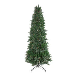9.5' Pre-Lit Slim Vermont Fir Artificial Christmas Tree - Multicolor Dura Lit Lights